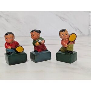 Vintage Chinese-Themed Figurine Pencil Sharpeners – Set of 3 Collectibles